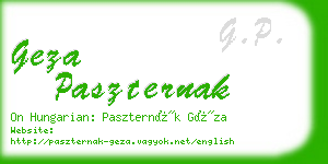 geza paszternak business card